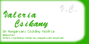valeria csikany business card