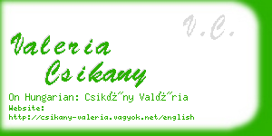 valeria csikany business card